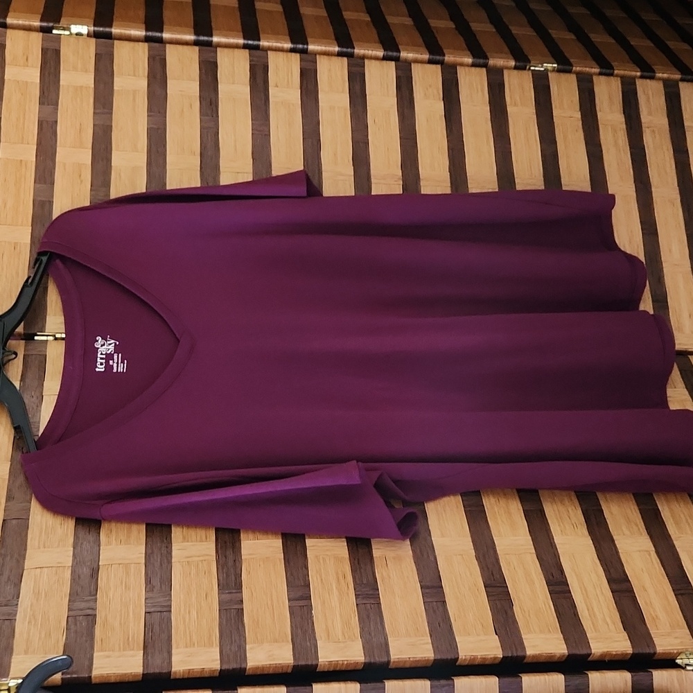 EUC! Terra sky vneck burgundy tshirt